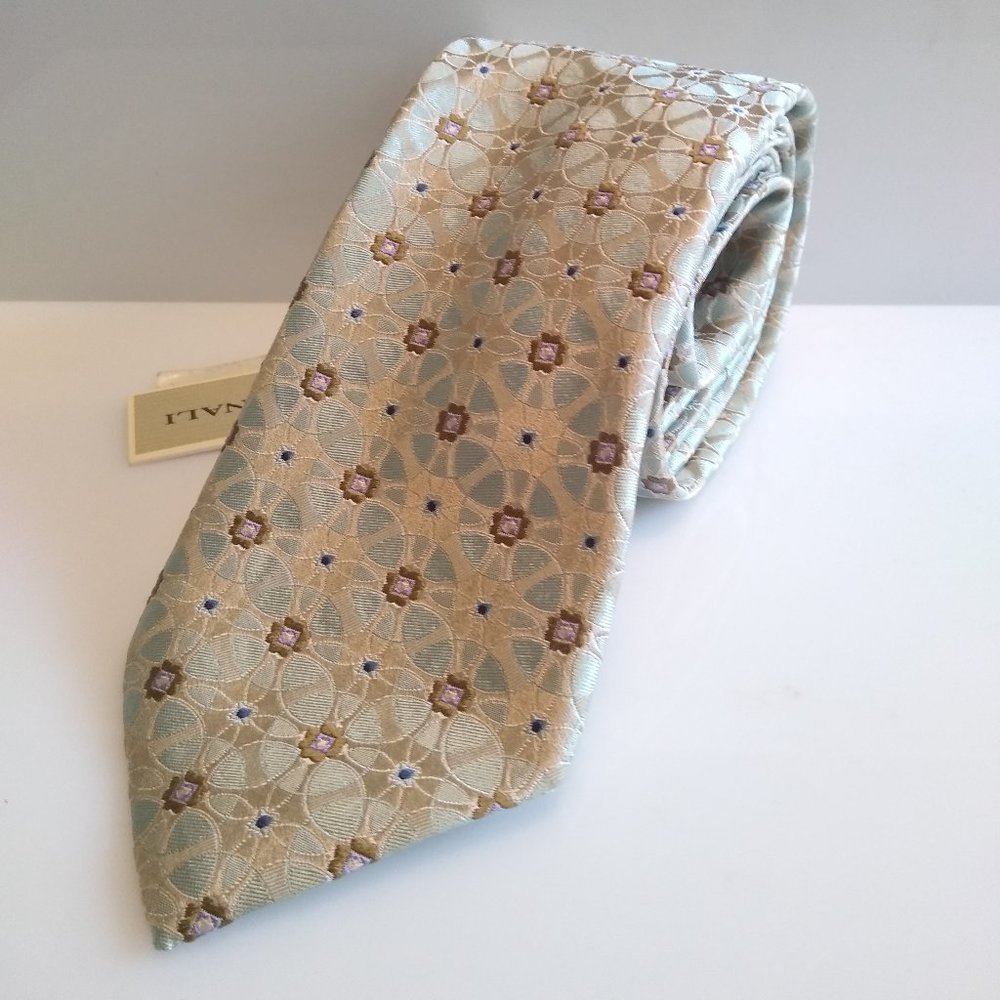 Canali Men's Silk Tie Geometric Pattern